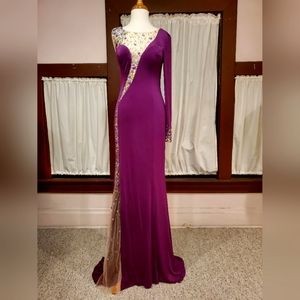 Purple Asymmetrical Gown